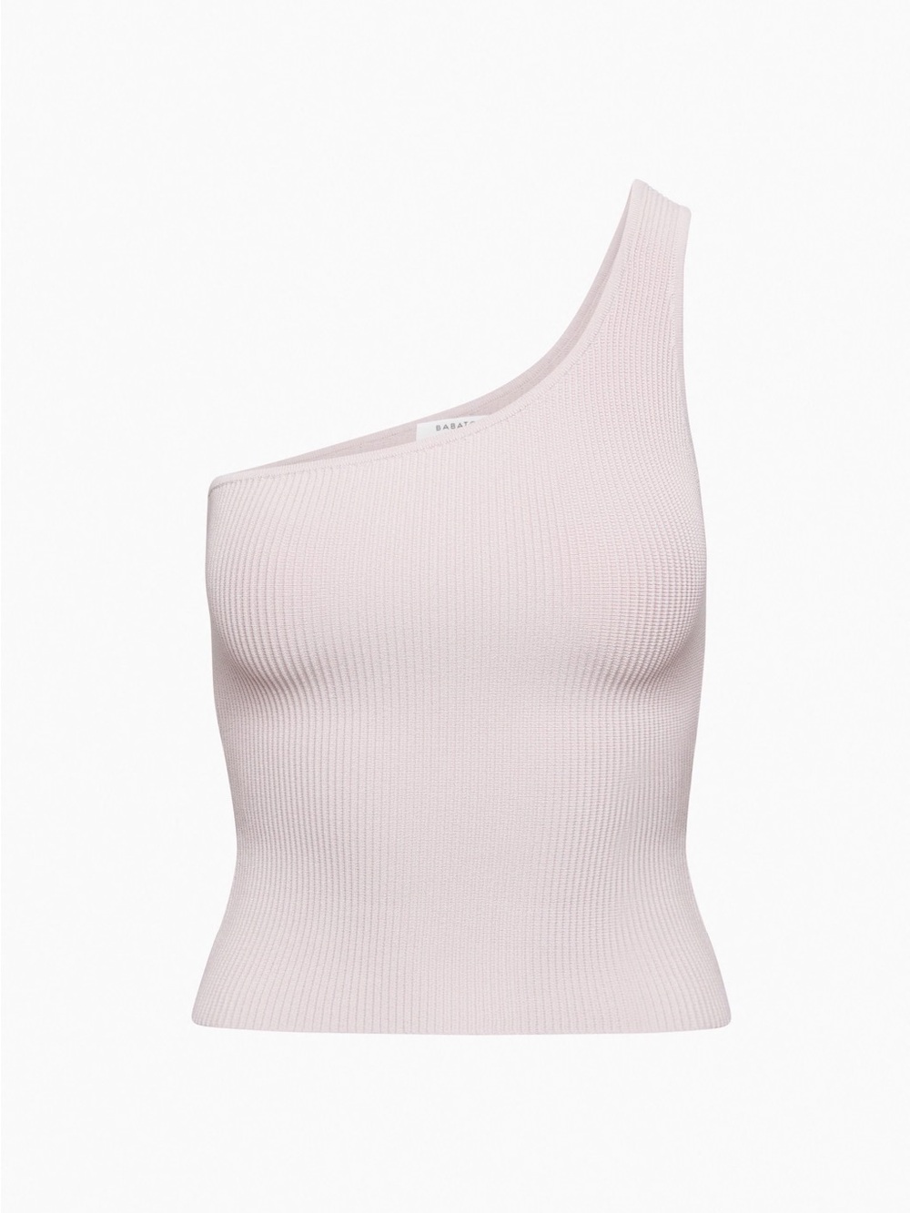 Aritzia Babaton contour Asymmetric Ribbed Tank Top in Pale Pink